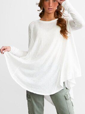 Free People NWT We The Free Aria Oversized Trapeze Cotton Blend Top size XS